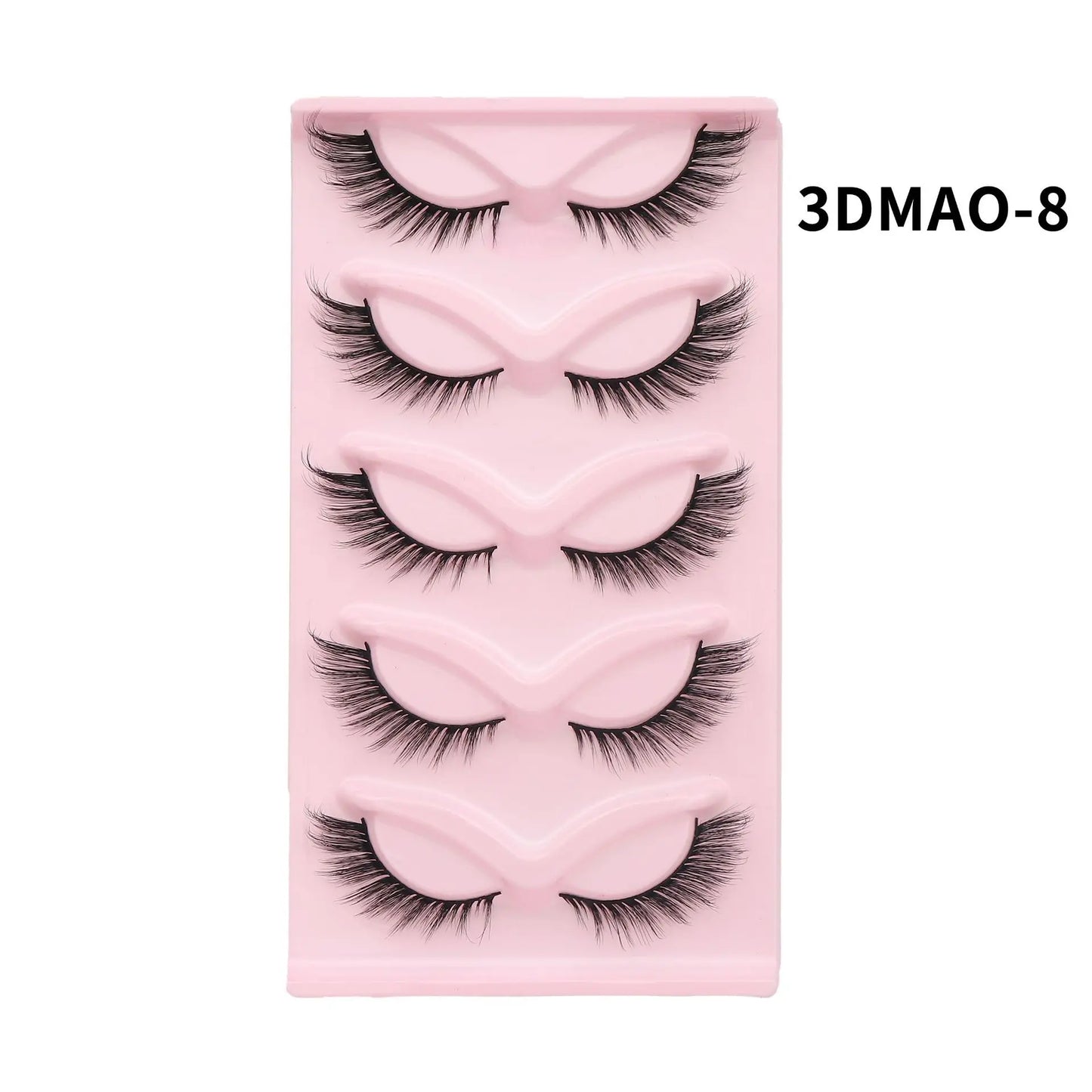 HBZGTLAD Cat eye Eyelashes 3D Natural False Lashes Fluffy Soft Cross 5 pairs Manga Lashes Wispy Natural Eyelash Extension Makeup  DailyAlertDeals 5pairs-MA08  