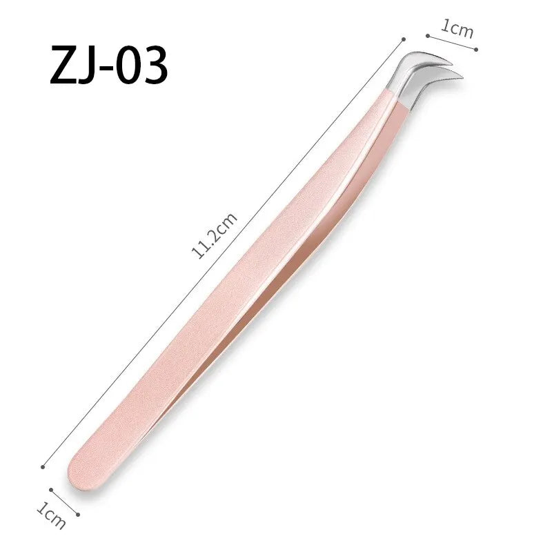 1 Pcs Eyelash Extension Tweezers Stainless Steel 3D Accurate Clip Eyelashes Tweezers Lash Extensions Supplies Set Tool  DailyAlertDeals ZJ-03  