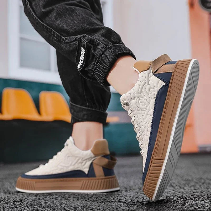 Beige Men's Chunky Sneakers Casual Men Shoes Fashion Light Non-slip Luxury Black Brown Brand Shoes For Men  DailyAlertDeals   