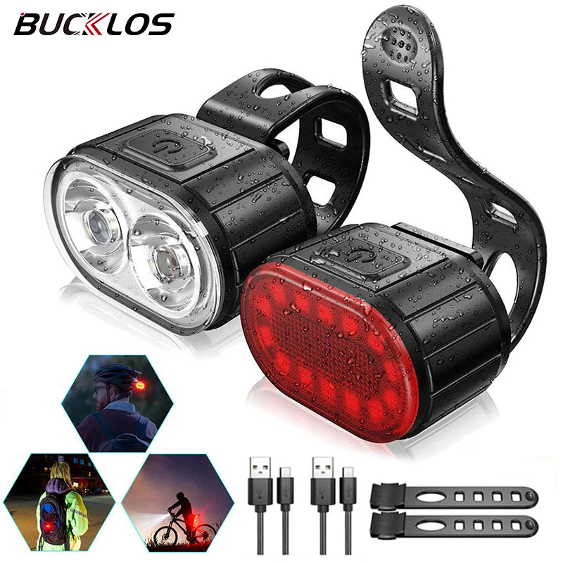 BUCKLOS Bike Lighting Front and Rear Lights Bicycle Lamp Led Cycling Light Bike Flashlight for Bicycle Front Taillight Lantern  DailyAlertDeals   