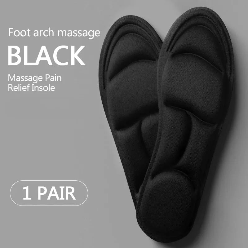 5D Massage Memory Foam Insoles For Shoes Sole Breathable Cushion Sport Running Insoles For Feet Orthopedic Insoles  DailyAlertDeals Black S(EU35-40)25cm 