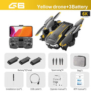KOHR New G6 Aerial Drone 8K S6 HD Camera GPS Obstacle Avoidance Q6 RC Helicopter FPV WIFI Professional Foldable Quadcopter Toy 0 DailyAlertDeals Yellow-6K-DualC-3B  