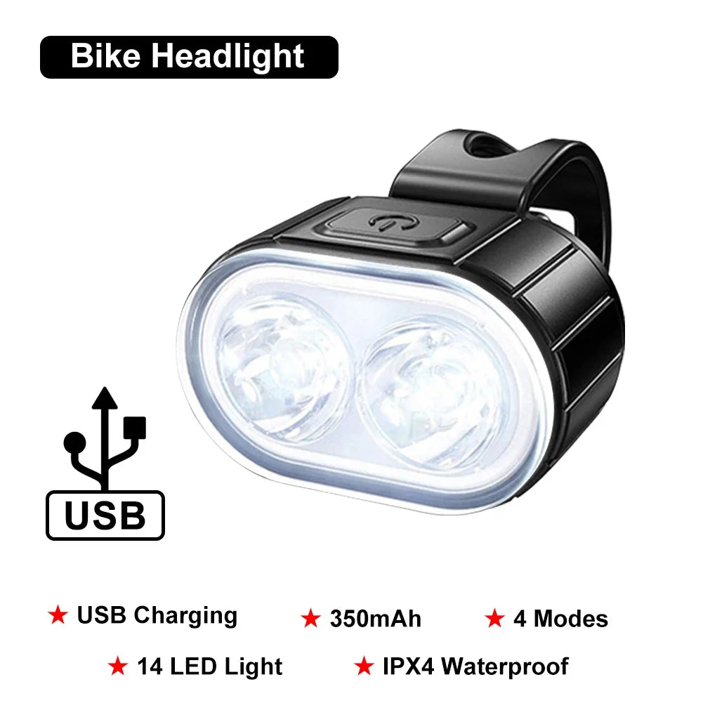 BUCKLOS Bike Lighting Front and Rear Lights Bicycle Lamp Led Cycling Light Bike Flashlight for Bicycle Front Taillight Lantern  DailyAlertDeals Oval headlight  