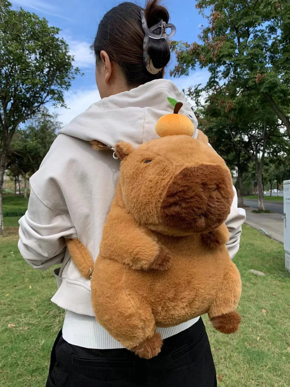 Capybara Plush Backpack Kawaii Fashion Plushie Doll Fur Bag Children's Bag Shoulder Bag Mini Knapsack Bags Gifts For Girlfriend  DailyAlertDeals   