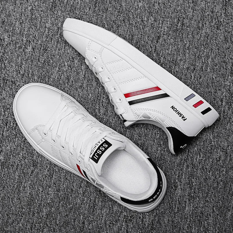 Men's Sneakers Casual Sports Shoes for Men Lightweight PU Leather Breathable Shoe Mens Flat White Tenis Shoes Zapatillas Hombre  DailyAlertDeals   