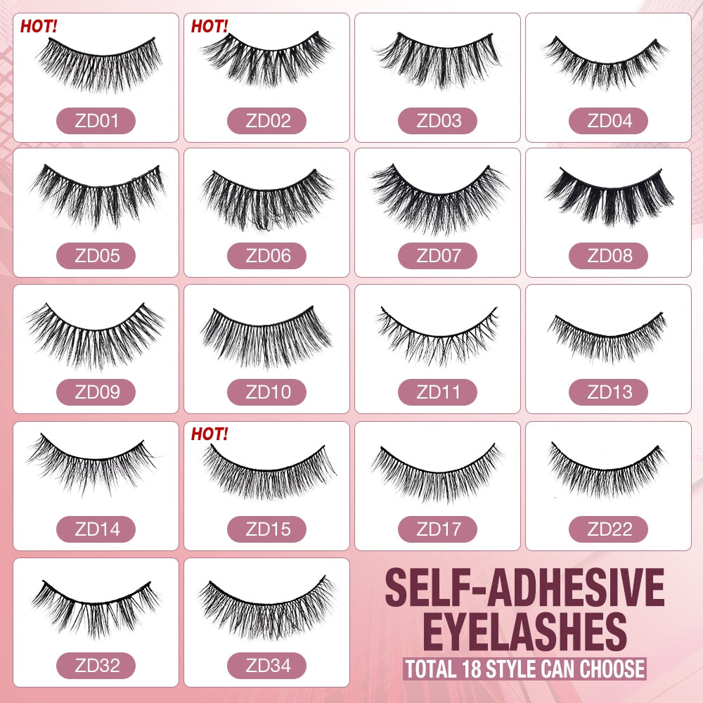 O.TWO.O Self Adhesive False Eyelashes Reusable Individual Lashes Long Thick Volume Eyelashes No Need Glue Eyelash Extension 0 DailyAlertDeals   