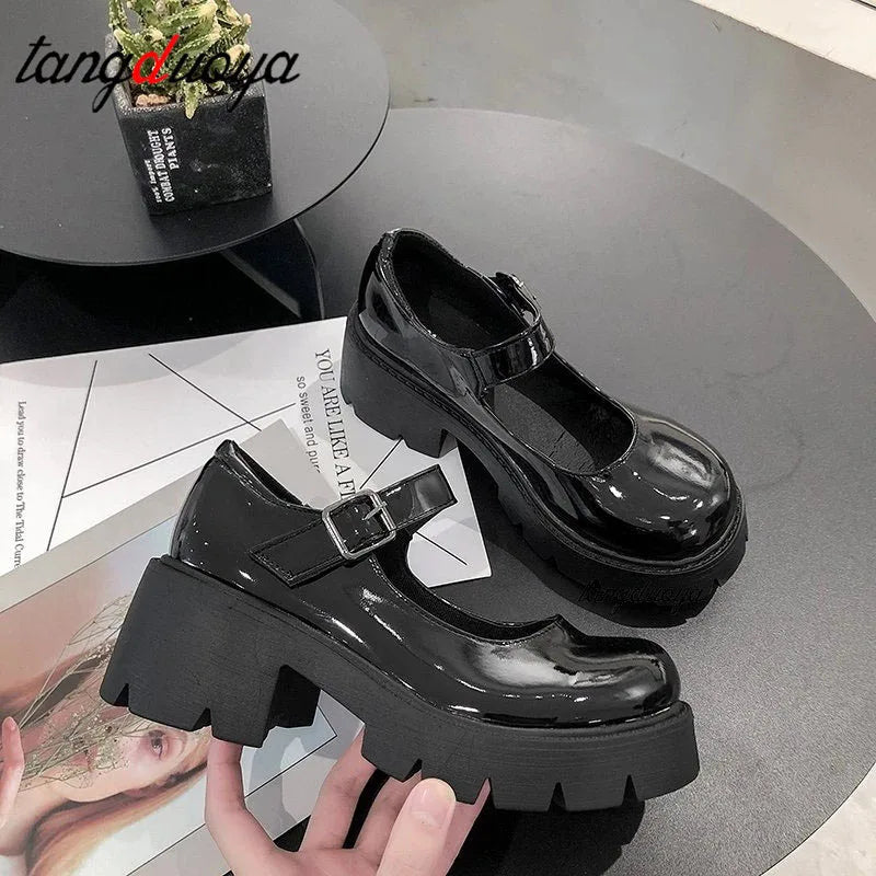 Women heels Shoes mary janes Pumps platform Lolita shoes on heels Women&#39;s Japanese Style Vintage Girls High Heel shoes for women  DailyAlertDeals   