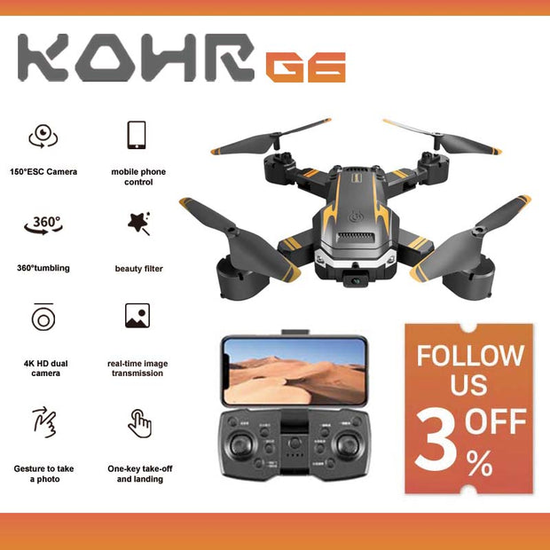 KOHR New G6 Aerial Drone 8K S6 HD Camera GPS Obstacle Avoidance Q6 RC Helicopter FPV WIFI Professional Foldable Quadcopter Toy 0 DailyAlertDeals   
