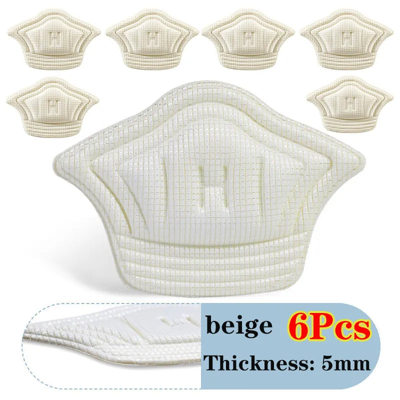 6pcs Insoles Patch Heel Pads for Sport Shoes Pain Relief Antiwear Feet Pad Adjustable Size Protector Back Sticker Cushion Insole  DailyAlertDeals Beige 5mm-6pcs China 