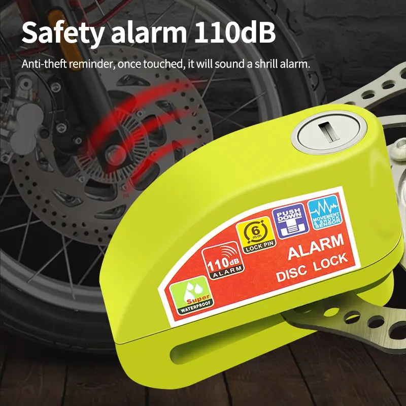 Motorcycle Accessories Motorcycle Bicycle Lock Alarm Safety Protection Aluminum Alloy Anti-Theft Reminder Rope Lock Bag  DailyAlertDeals   