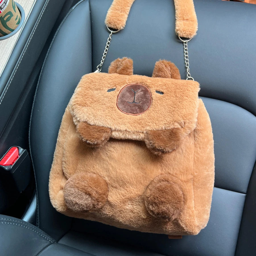 Capybara Plush Backpack Kawaii Fashion Plushie Doll Fur Bag Children's Bag Shoulder Bag Mini Knapsack Bags Gifts For Girlfriend  DailyAlertDeals   