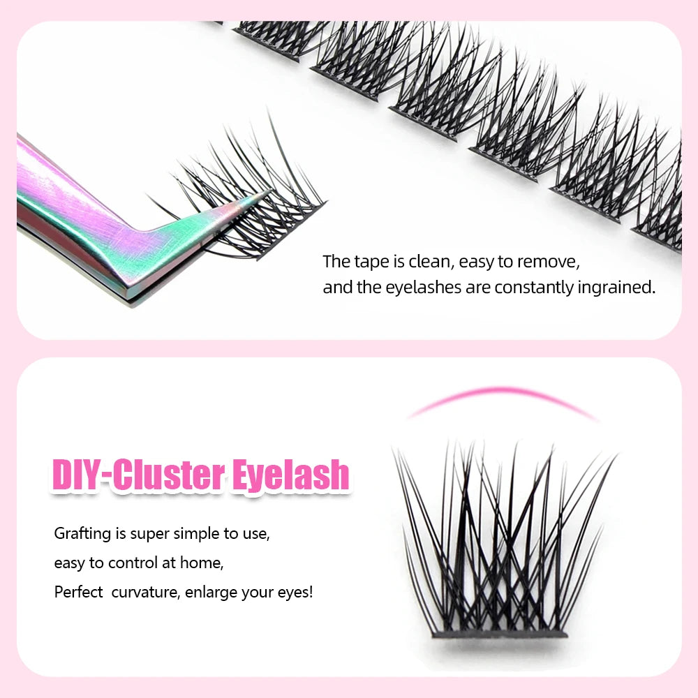 YUANZHIJIE 144pcs/case 100% Handmade DIY Lashes Extension 8-16mm Mix Length Eyelashes  Segmented Eyelashes Bundle Lash  DailyAlertDeals   