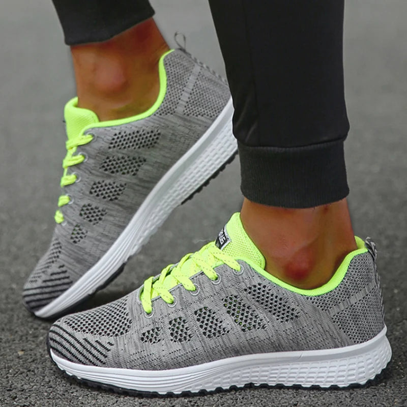 Women's Sneakers Breathable Trainers Comfortable Sneakers Women Mesh Fabric Lace Up Female Footwear Women Running Shoes