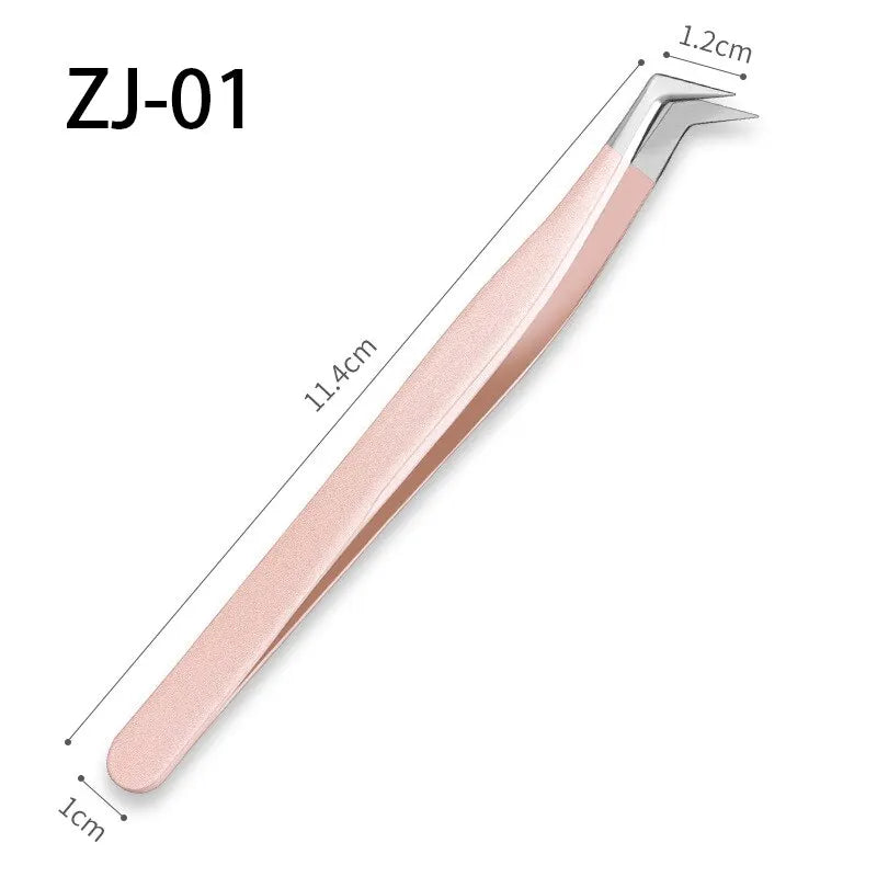 1 Pcs Eyelash Extension Tweezers Stainless Steel 3D Accurate Clip Eyelashes Tweezers Lash Extensions Supplies Set Tool  DailyAlertDeals ZJ-01  