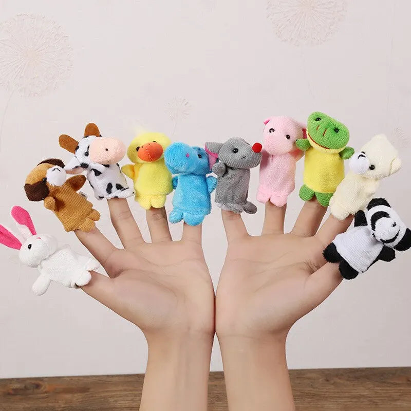 10 Pcs Cartoon Hand Doll Finger Puppet Baby Children Story Early Education Soothing Doll Plush Toy  DailyAlertDeals   