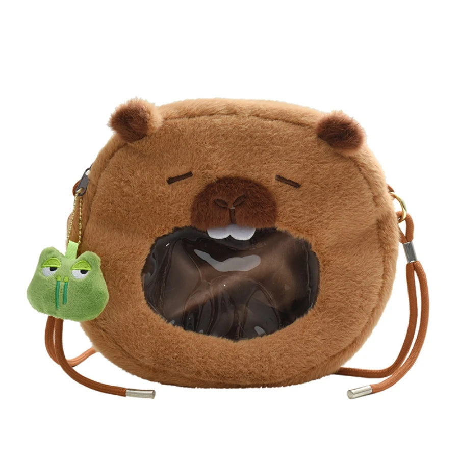 Capybara Plush Backpack Kawaii Fashion Plushie Doll Fur Bag Children's Bag Shoulder Bag Mini Knapsack Bags Gifts For Girlfriend  DailyAlertDeals   