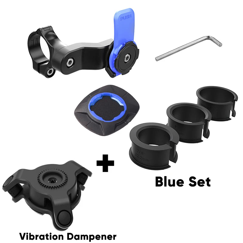 Bicycle Handlebar Phone Holder Handlebar Universal Phone Bracket VIBRATION DAMPENER Adjustable Motorcycle Mountain Bicycle Rack  DailyAlertDeals DIY Kit Blue  