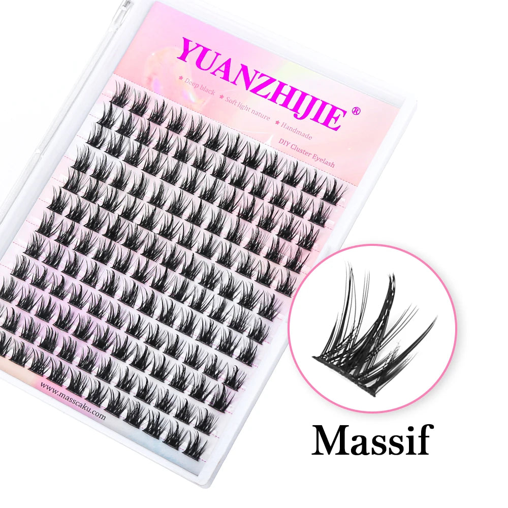 YUANZHIJIE 144pcs/case 100% Handmade DIY Lashes Extension 8-16mm Mix Length Eyelashes  Segmented Eyelashes Bundle Lash  DailyAlertDeals 73 D 0.07mm | MIX | CHINA