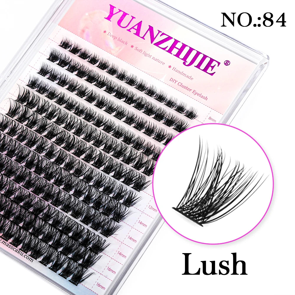 YUANZHIJIE 144pcs/case 100% Handmade DIY Lashes Extension 8-16mm Mix Length Eyelashes  Segmented Eyelashes Bundle Lash  DailyAlertDeals 84 C 0.07mm | MIX | CHINA