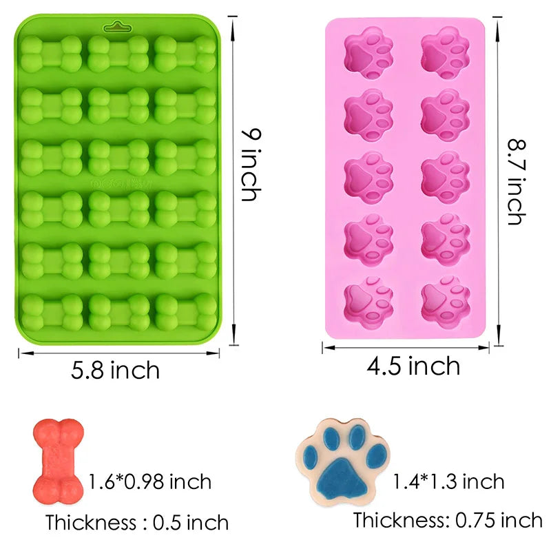 Silicone Puppy Dog Paw Bone Molds Elegant Chocolate Cookie Mold for Baking Non-Stick Dog Treat Molds Suitable for Microwave Oven  DailyAlertDeals   