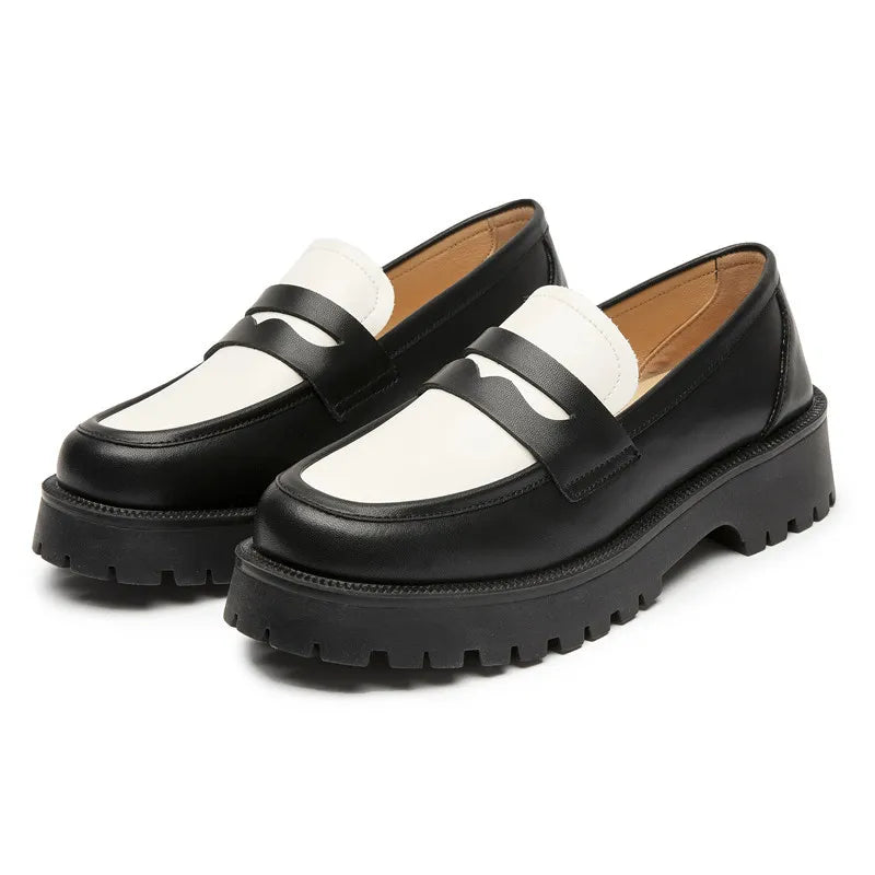 AIYUQI Spring Shoes Female British Style Thick-soled College Style Casual Loafers Genuine Leather Fashion Shoes Girls WHSLE MTO  DailyAlertDeals   