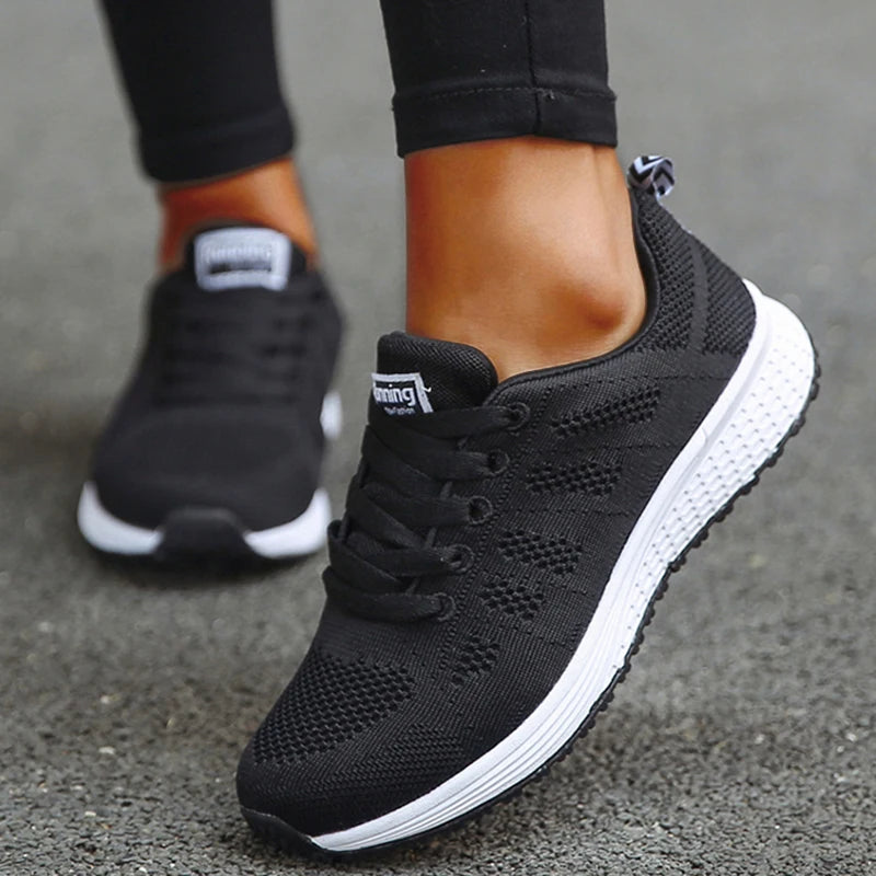 Women's Sneakers Breathable Trainers Comfortable Sneakers Women Mesh Fabric Lace Up Female Footwear Women Running Shoes  DailyAlertDeals   