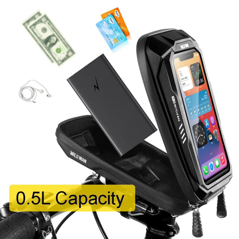 New Bike Phone Holder Bag Case Waterproof Cycling Bike Mount 6.9in Mobile Phone Stand Bag Handlebar MTB Bicycle Accessories  DailyAlertDeals   