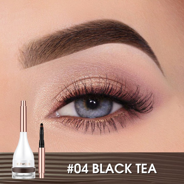 O.TWO.O Eyebrow Pomade Brow Mascara Natural Waterproof Long Lasting Creamy Texture 4 Colors Tinted Sculpted Brow Gel with Brush 0 DailyAlertDeals 04 China 