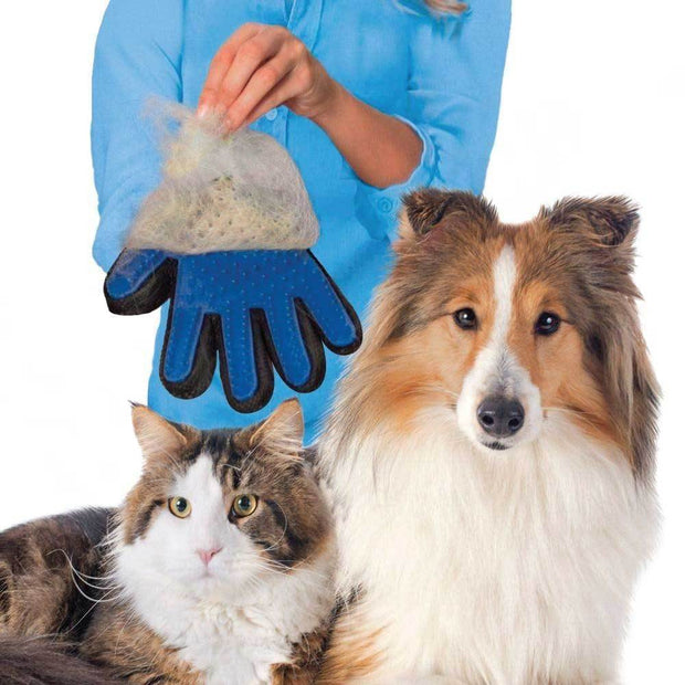 2in1 Pet Deshedding Massage Glove Dog Cat Hair Grooming Remover Right Home & Garden Ozdingo   