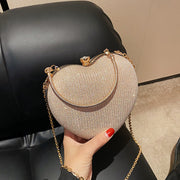 New Heart Chain Crossbody bag Explosion Handheld Peach Heart Bag Clutch for Women women fashion Orange Felix Gold  