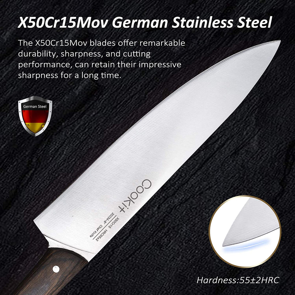 Kitchen Knife Sets, 15 Piece Knife Sets with Block for Kitchen Chef Knife Stainless Steel Knives Set Serrated Steak Knives with Manual Sharpener Knife Kitchen accessories hozanas4life   