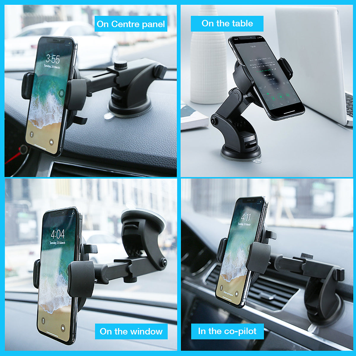 Car Phone Holder Long Rod Telescopic Car Dashboard Suction Cup Type Vehicles & Parts Orange Felix   