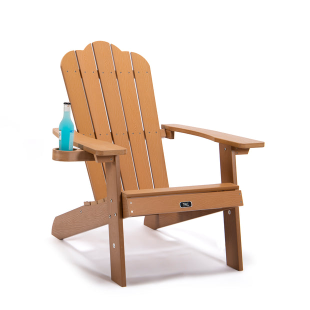TALE Adirondack Chair Backyard Outdoor Furniture Painted Seating With Cup Holder All-Weather And Fade-Resistant Plastic Wood Ban Amazon Home & Garden Orange Felix   