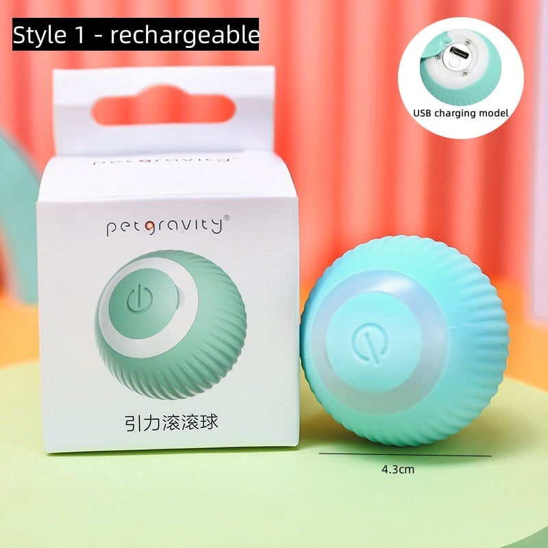 Electric Cat Ball Toys Automatic Rolling Smart Cat Toys for Cats Training Self-moving Kitten Toys for Indoor Interactive Playing Smart Cat Toys DailyAlertDeals Blue USA 