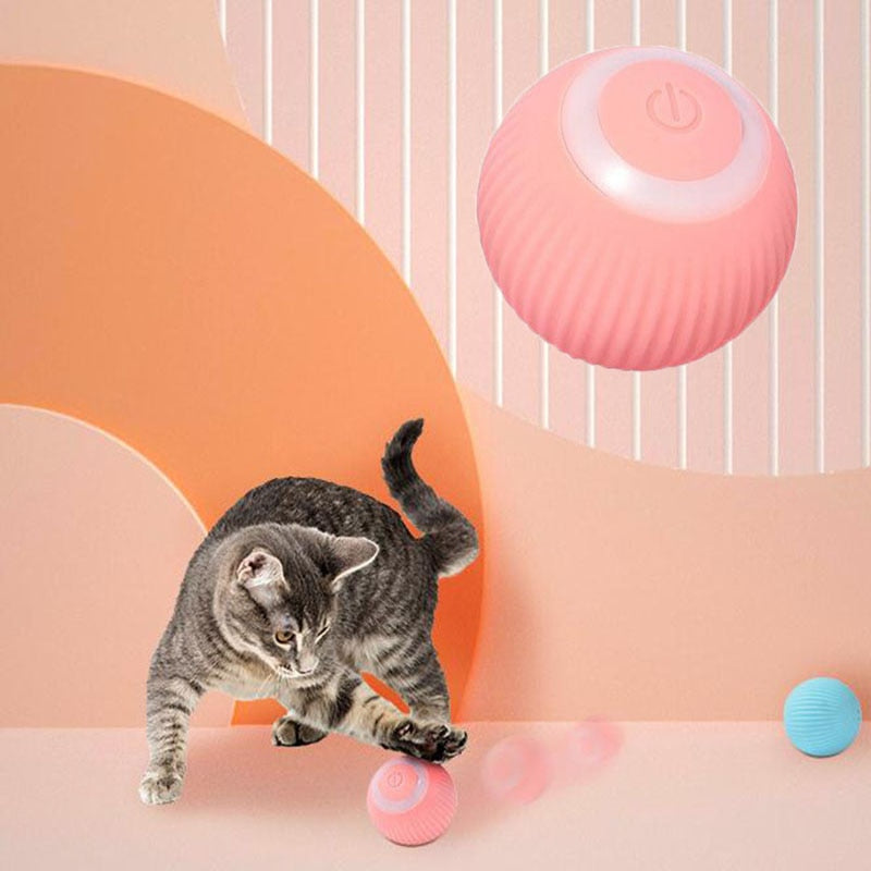Electric Cat Ball Toys Automatic Rolling Smart Cat Toys for Cats Training Self-moving Kitten Toys for Indoor Interactive Playing Smart Cat Toys DailyAlertDeals   