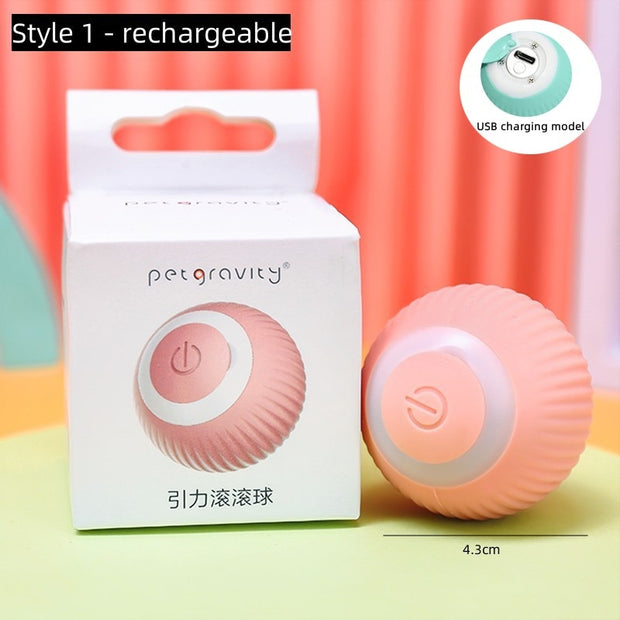Electric Cat Ball Toys Automatic Rolling Smart Cat Toys for Cats Training Self-moving Kitten Toys for Indoor Interactive Playing Smart Cat Toys DailyAlertDeals Pink USA 