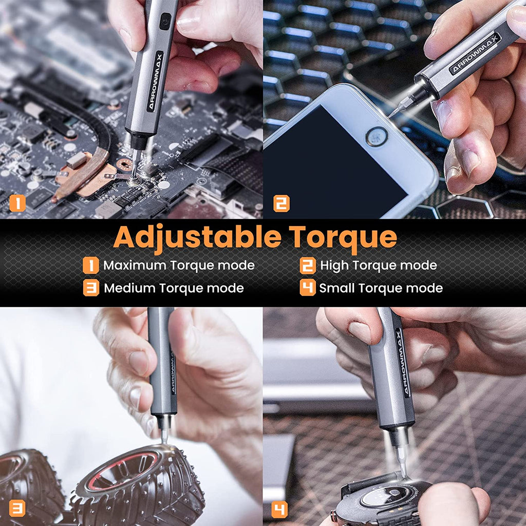 Electric Screwdriver Set with 34 Magnetic Bits (SES) 4 Gears Torque OLED Display Rechargeable Portable Cordless Screwdriver 0 DailyAlertDeals   