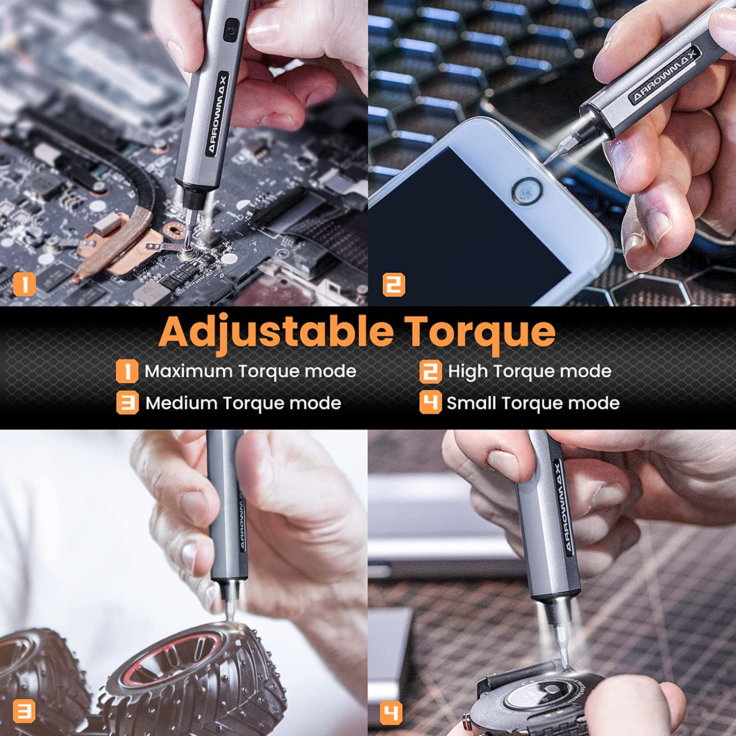 Electric Screwdriver Set with 34 Magnetic Bits (SES) 4 Gears Torque OLED Display Rechargeable Portable Cordless Screwdriver 0 DailyAlertDeals   