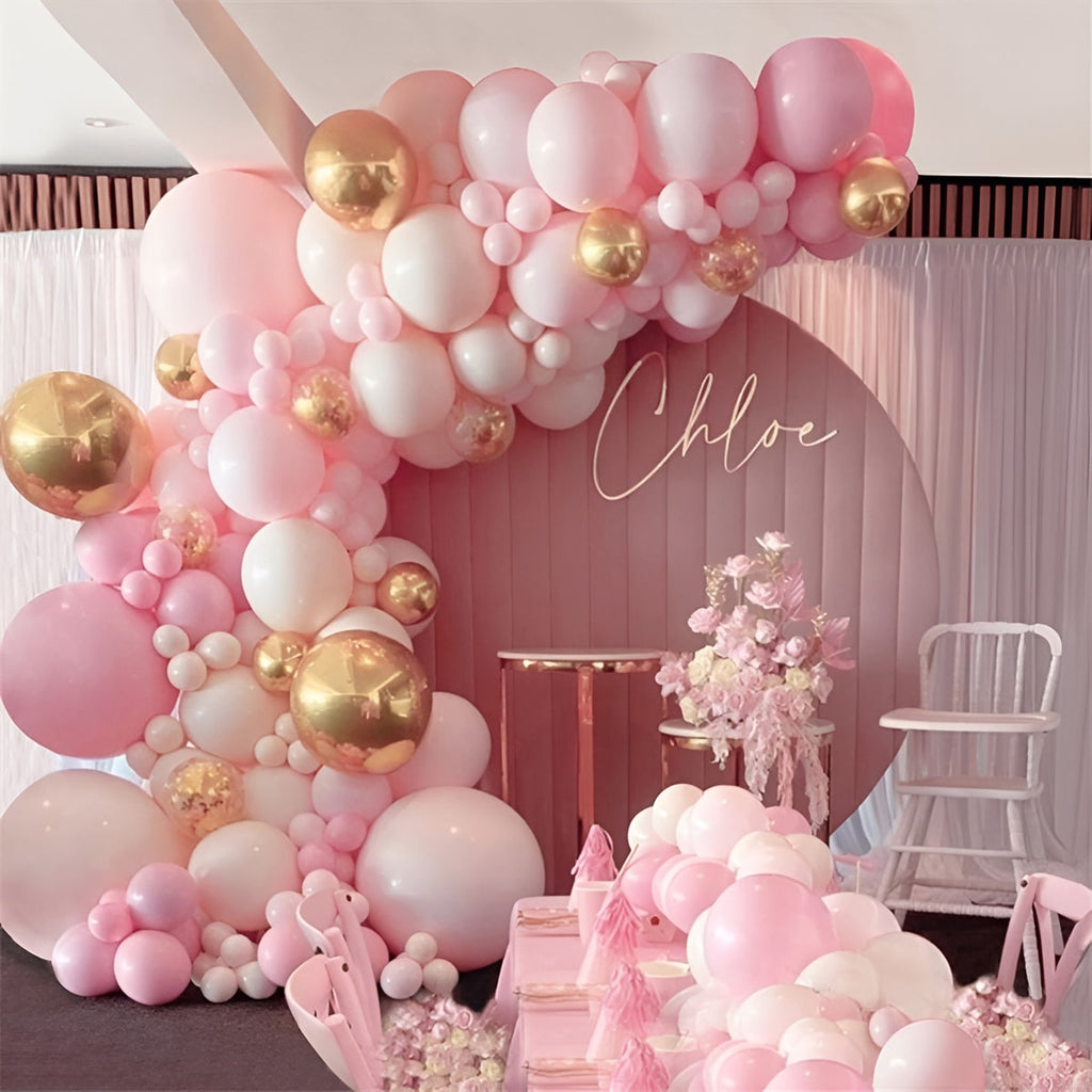 Pink Balloon Garland Arch Kit Birthday Party Decorations Kids Birthday Foil White Gold Balloon Wedding Decor Baby Shower Globos Balloons Set for Birthday Parties DailyAlertDeals   