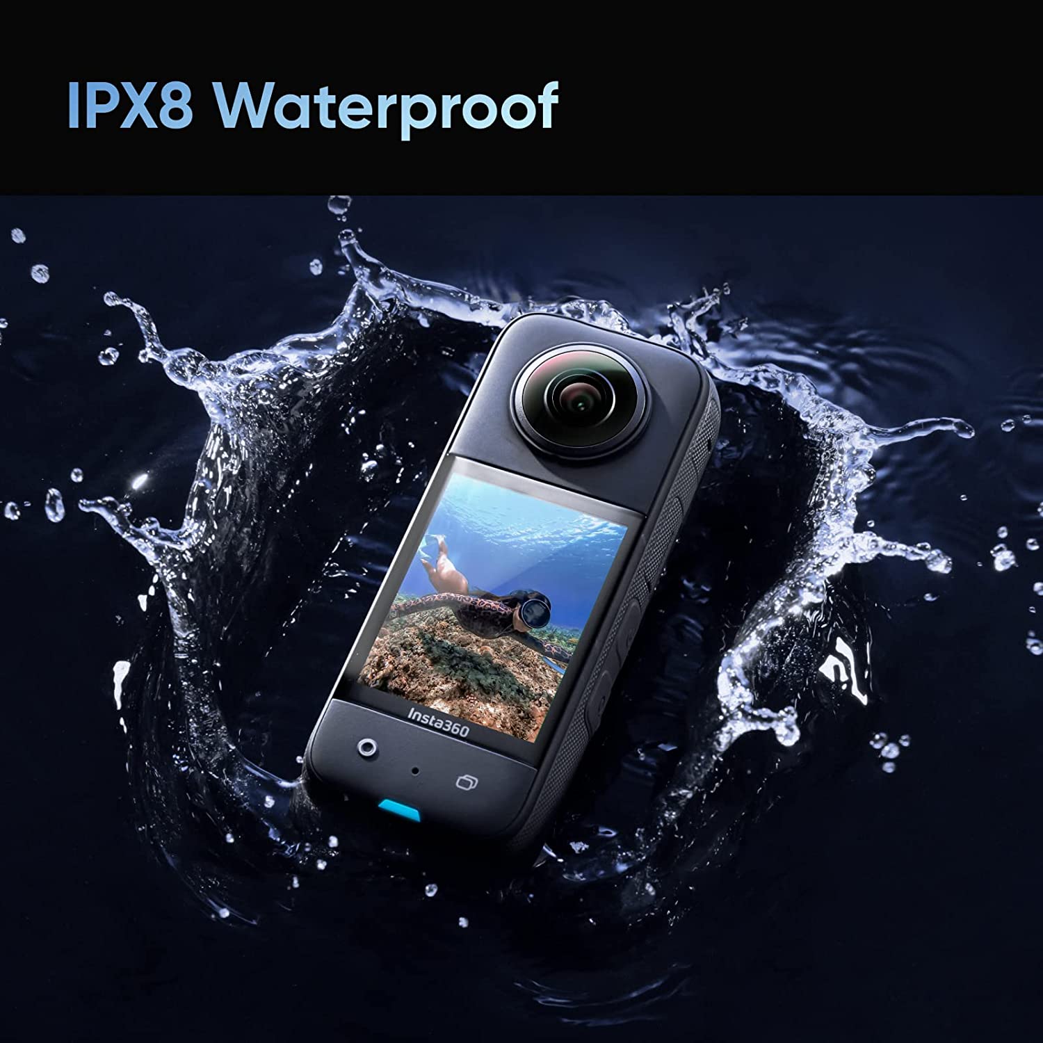 Insta360 X3 - Waterproof 360 Action Camera with 1/2 48MP Sensors, 5.7K 360 Active HDR Video, 72MP 360 Photo, 4K Single-Lens Waterproof 360 Action Camera DailyAlertDeals   