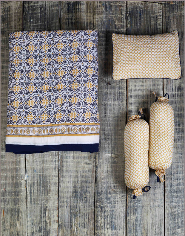 Seminyak Blue Crib Bedding Set (4-Piece) Gifts Ivory Meleager   