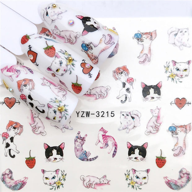 Nail Sticker Wolf Stickers Sliders For Nails Summer Full Nail Design Decorations Water Decals Animal Transfer Children's Slider nail art DailyAlertDeals YZW-3215  