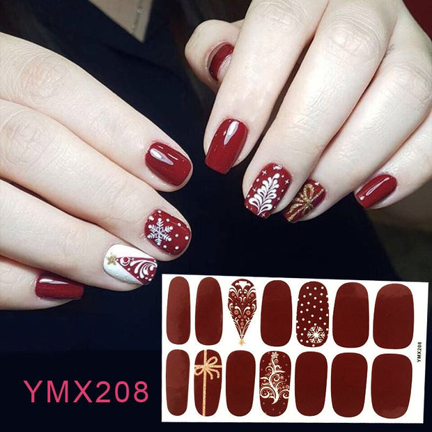 14tips/sheet Hot Colors Series Classic Collection Manicure Nail Polish Strips Nail Wraps,Full Nail Sheet DIY nail art decoration nail decal stickers DailyAlertDeals YMX208  