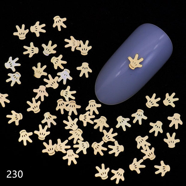 100Pcs/Lot Gold Metal Nail Decals Ultra-thin Flakes Nail Bling Rhinestone Cute 3D Nail Art Decorations Charm Nail Art Rivets 0 DailyAlertDeals 230  