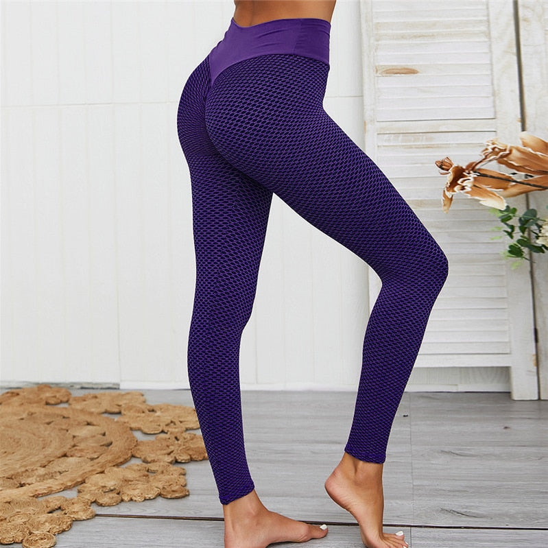 NORMOV Seamless Fitness Women Leggings Fashion Patchwork Print High Waist Elastic Push Up Ankle Length Polyester Leggings 0 DailyAlertDeals Purple S 
