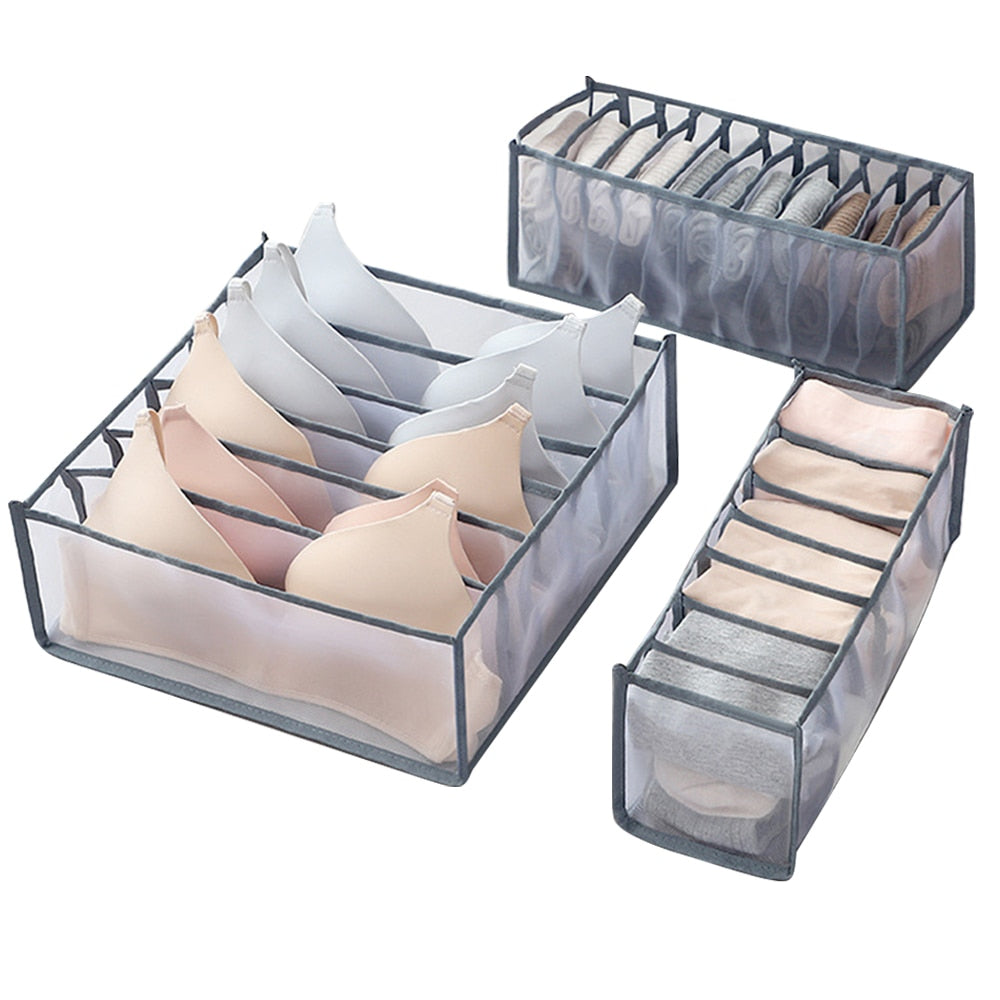 Underwear Bra Organizer Storage Box Drawer Closet Organizers Divider Boxes For Underwear Scarves Socks Bra Underwear Bra Organizer Storage Box DailyAlertDeals 3pcs-sets  