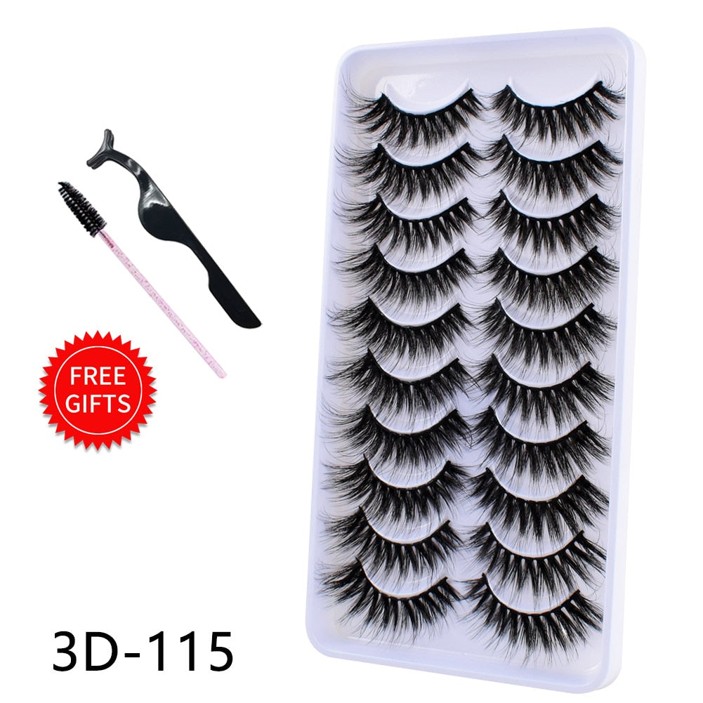 5/10Pairs 3D Mink Lashes Natural Eyelashes Dramatic False Eyelashes Faux Cils Makeup Wholesale Fake Eyelash Extension maquiagem 0 DailyAlertDeals 10Pairs-3D115 China 