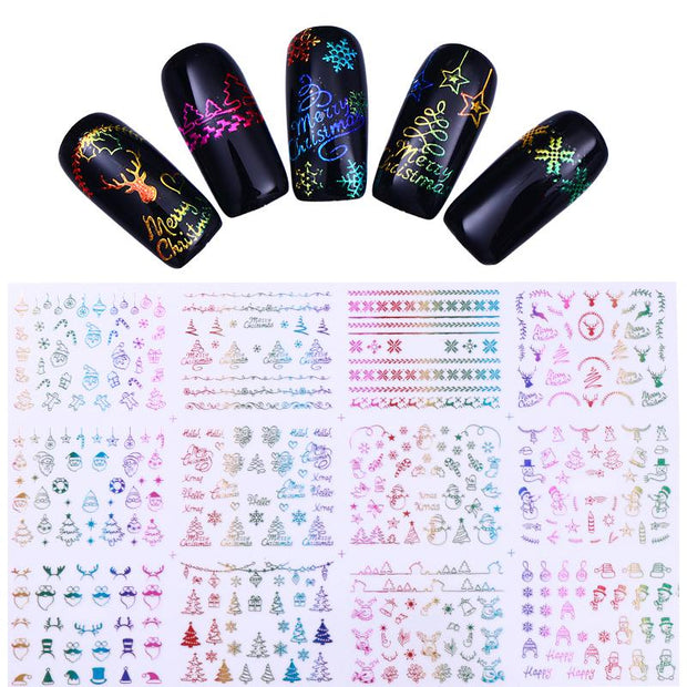 12 Designs Nail Stickers Set Mixed Floral Geometric Nail Art Water Transfer Decals Sliders Flower Leaves Manicures Decoration 0 DailyAlertDeals 45  