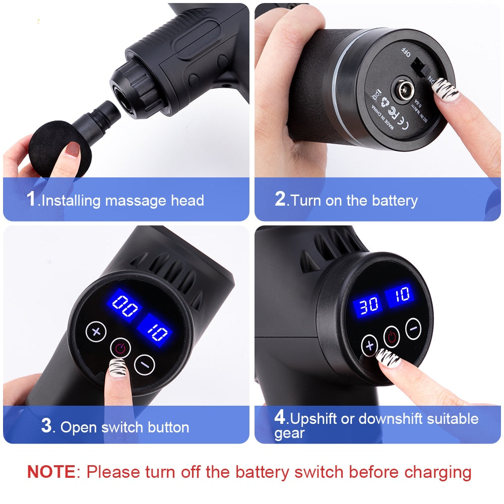 High frequency Massage Gun Muscle Relax Body Relaxation Electric Massager with Portable Bag Therapy Gun for fitness Massager DailyAlertDeals   