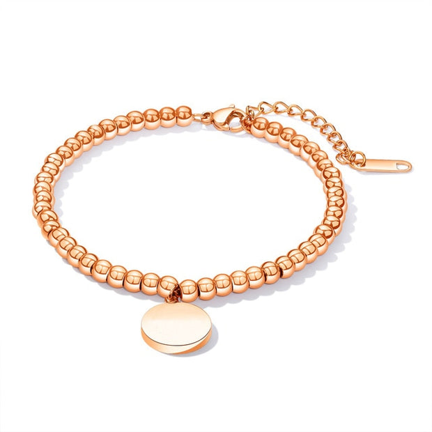 Stainless Steel Love Heart Bracelets For Women Party Gift Fashion Joyas de Chain Charm Bracelets Jewelry Wholesale Text Engraved 0 DailyAlertDeals BR1005-R China 18cm